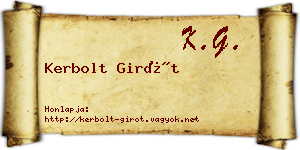 Kerbolt Girót névjegykártya